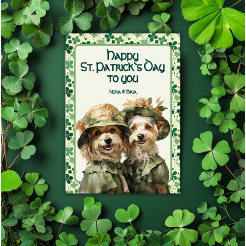 St Patrick Irish Belles Duo Dog Holiday Card