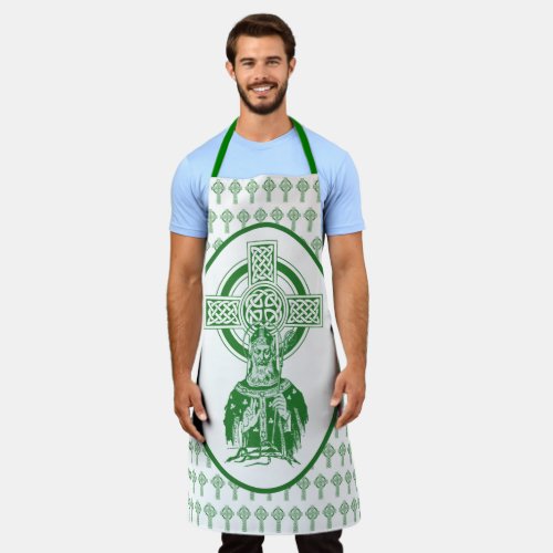 St Patrick Irish Cross Shamrocks Green Catholic A Apron