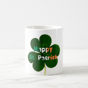 St. Patrick Irish Flag Colors Typography Shamrock Coffee Mug