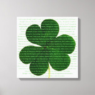 St. Patrick Irish Poem The Deer's Cry Shamrock Canvas Print
