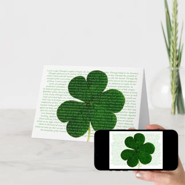 St. Patrick Irish Poem The Deer's Cry Shamrock Card | Zazzle