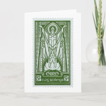 St. Patrick Irish Postage Stamp Card by Pot_of_Gold at Zazzle