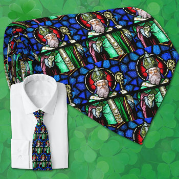 St. Patrick Irish Stained Glass Neck Tie by ShowerOfRoses at Zazzle