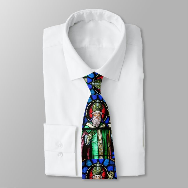 St. Patrick Irish Stained Glass Neck Tie (Tied)