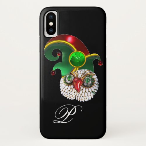 ST PATRICK JEWEL OWL AND  ELF HAT WITH SHAMROCK iPhone X CASE