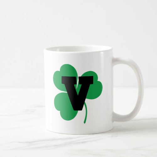 St Patrick Letter V Alphabet Coffee Mug