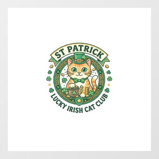 St Patrick Lucky Irish Cat Cute Cat T-Shirt Design Floor Decals