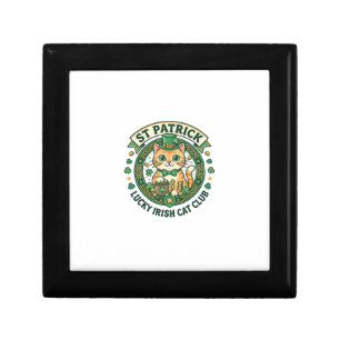 St Patrick Lucky Irish Cat Cute Cat T-Shirt Design Gift Box