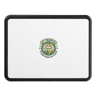 St Patrick Lucky Irish Cat Cute Cat T-Shirt Design Hitch Cover