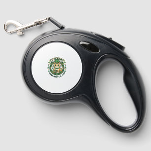 St Patrick Lucky Irish Cat Cute Cat T-Shirt Design Retractable Pet Leash