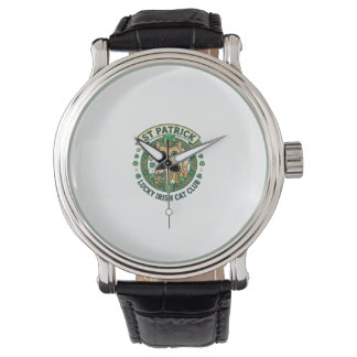 St Patrick Lucky Irish Cat Cute Cat T-Shirt Design Watch