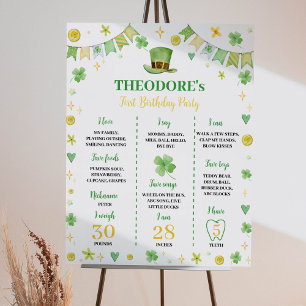 St. Patrick Lucky One Birthday Milestone Poster