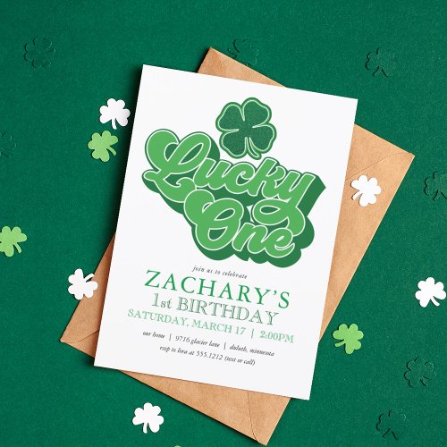 St Patrick Lucky One First Birthday Invitation