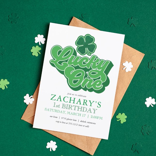 St. Patrick' Lucky One First Birthday Invitation (Creator Uploaded)
