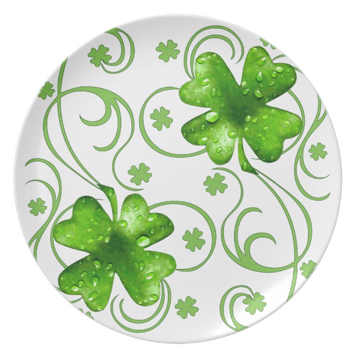 St. Patrick Lucky Shamrock melamine plate | Zazzle.com