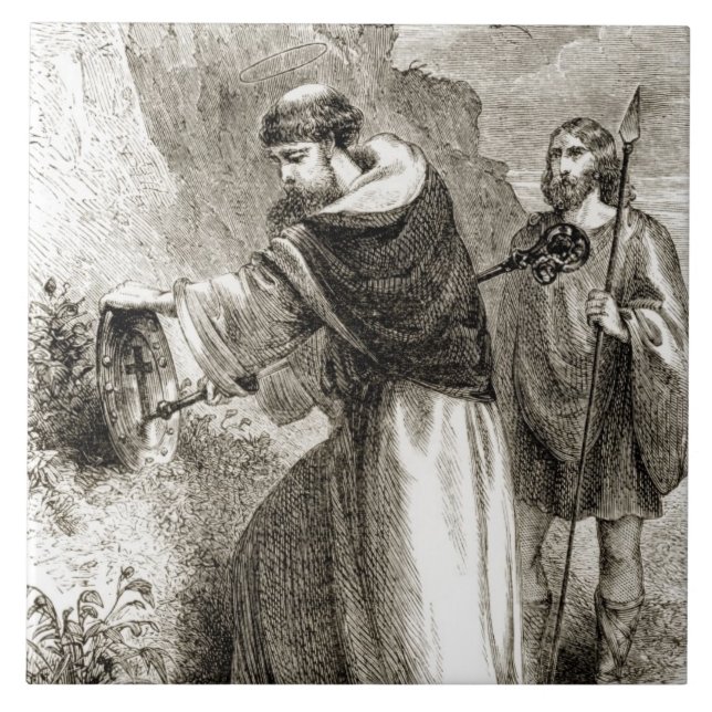 St. Patrick marking Connal's shield with the Cross Tile (Front)