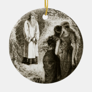 St. Patrick met by virgins in the wood of Fochlut, Ceramic Ornament