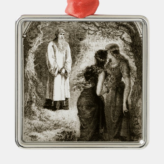 St. Patrick met by virgins in the wood of Fochlut, Metal Ornament (Front)