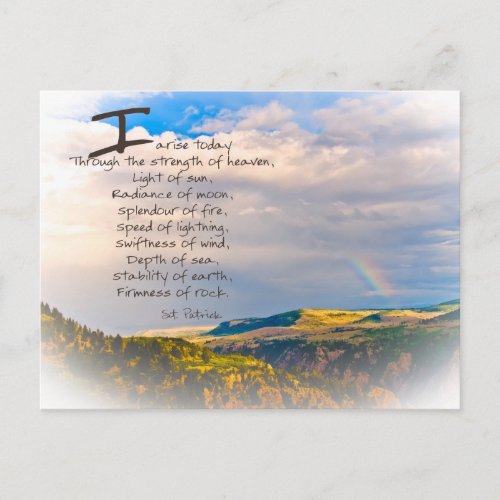 St Patrick Quote _ Strength of Heaven Postcard
