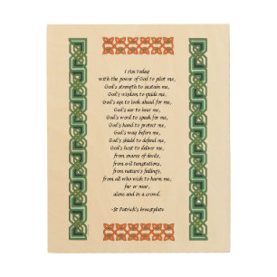St. Patrick’s Breastplate Prayer Green Celtic Knot Wood Wall Art