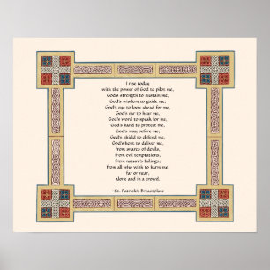 St. Patrick’s Breastplate Prayer with Celtic Kno Poster