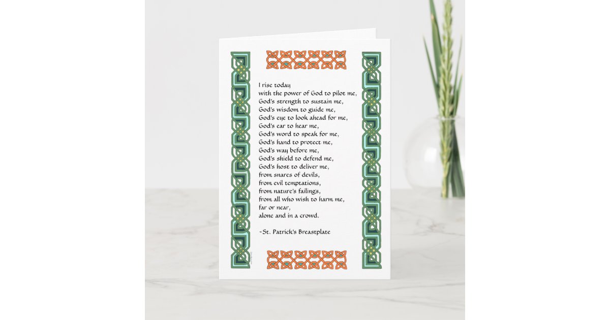 St. Patrick’s Breastplate Prayer with Celtic Knots Card | Zazzle
