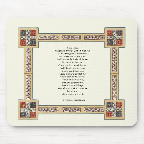 St Patricks Breastplate Prayer with Celtic Knots Mouse Pad