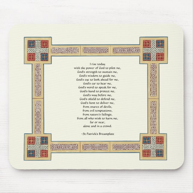 St. Patrick’s Breastplate Prayer with Celtic Knots Mouse Pad (Front)