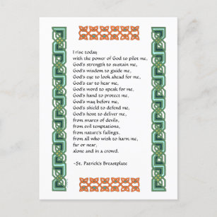 St. Patrick’s Breastplate Prayer with Celtic Knots Postcard