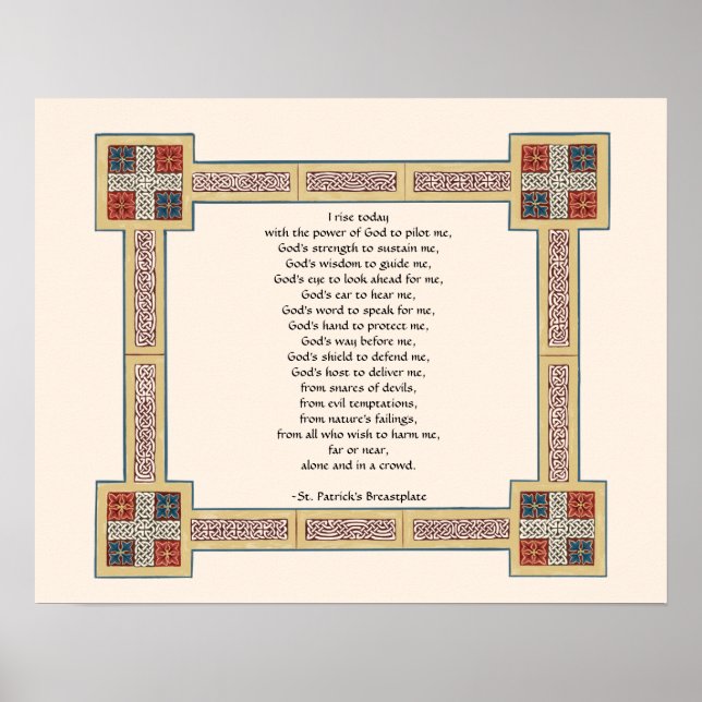 St. Patrick’s Breastplate Prayer with Celtic Knots Poster (Front)