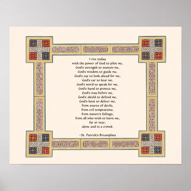 St. Patrick’s Breastplate Prayer with Celtic Knots Poster | Zazzle