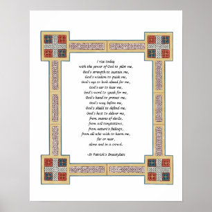 St. Patrick’s Breastplate Prayer with Celtic Knots Poster