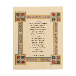 St. Patrick’s Breastplate Prayer with Celtic Knots Wood Wall Art