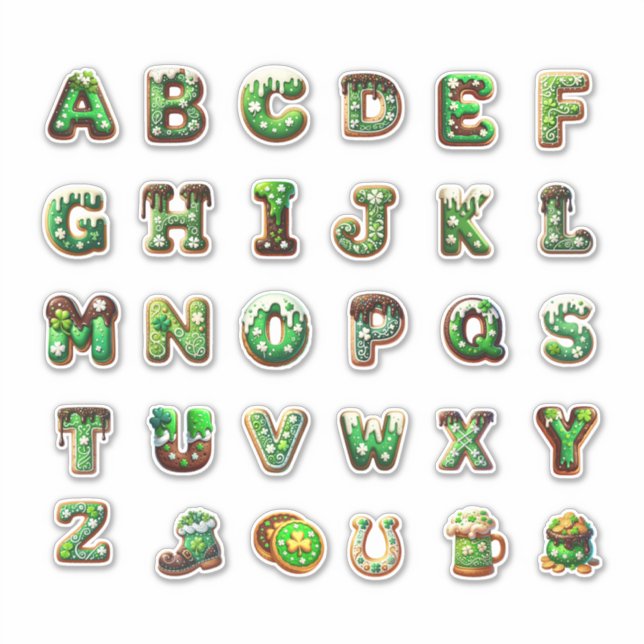 St. Patrick’s Day Alphabet Sticker (Front)