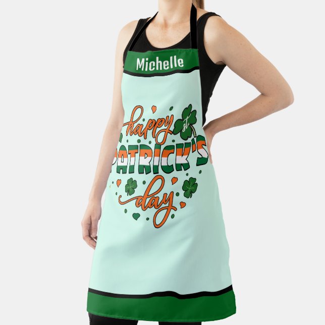 St. Patrick’s Day Apron - Custom Name Kitchen Gift (Insitu)