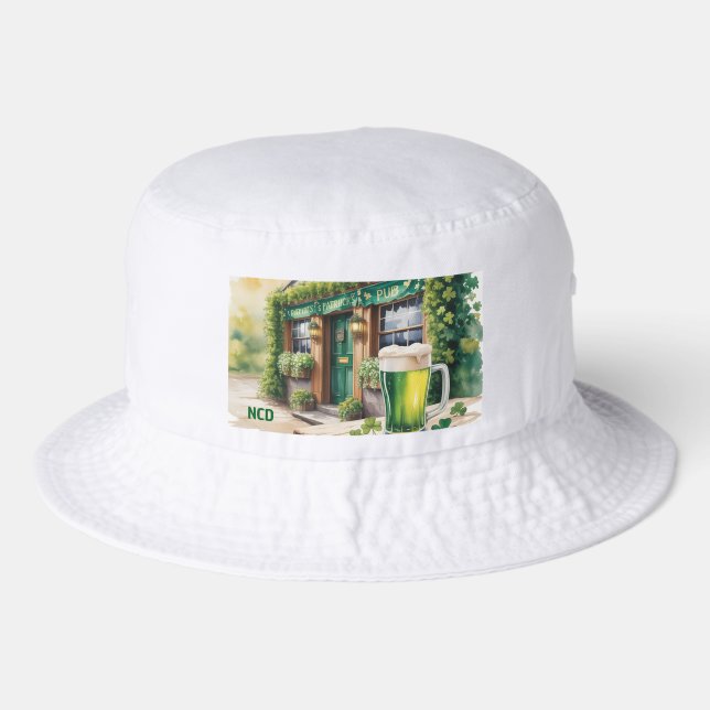 St Patrick’s Day Bar Pub Party Personalized Bucket Hat (Front)