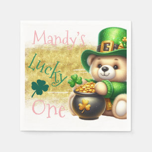 St.Patrick’s Day Bear Gold Birthday Lucky One Napkins