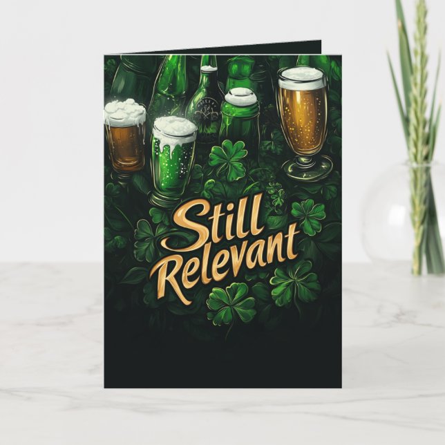 St. Patrick’s Day Beer Illustration and good luck Card (Front)