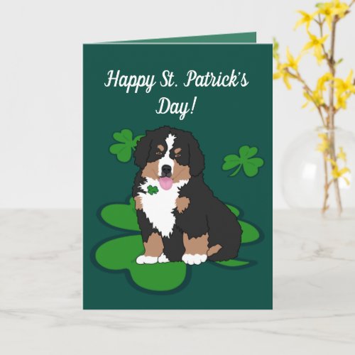 St Patricks Day Bernese Mountain Dog  Card