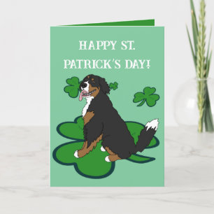 St. Patrick’s Day Bernese Mountain Dog  Letterpress Thank You Card