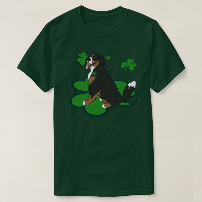 St. Patrick’s Day Bernese Mountain Dog  T-Shirt (Design Front)