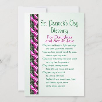 St. Patrick’s Day Bless For Daughter & Son-in-law  Holiday Card by anuradesignstudio at Zazzle