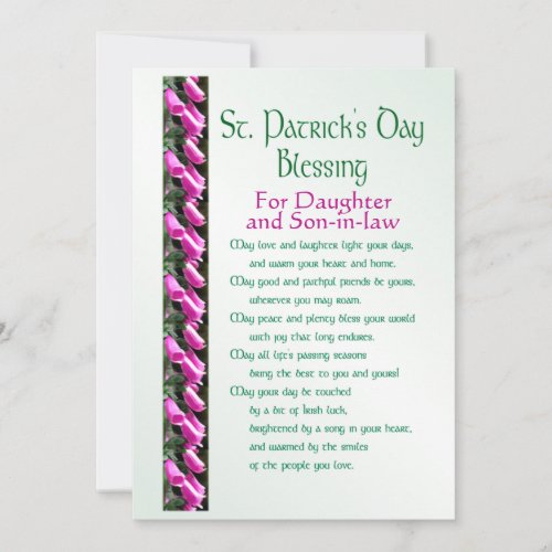 St Patricks Day Bless for Daughter  Son_in_law  Holiday Card
