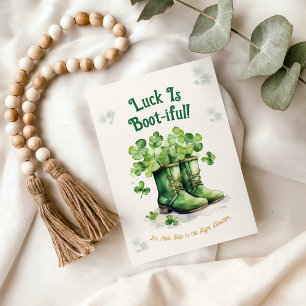 St. Patrick’s Day Boots Luck Funny Greeting Card