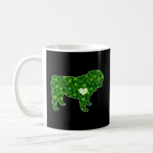 St Patrick s Day Bulldog Irish Green Shamrock Hear Coffee Mug