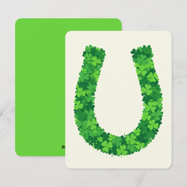 St Patrick’s Day Card Lucky U Shamrock (Front/Back)