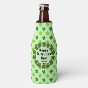 St. Patrick’s Day Clover Custom Name Personalized  Bottle Cooler