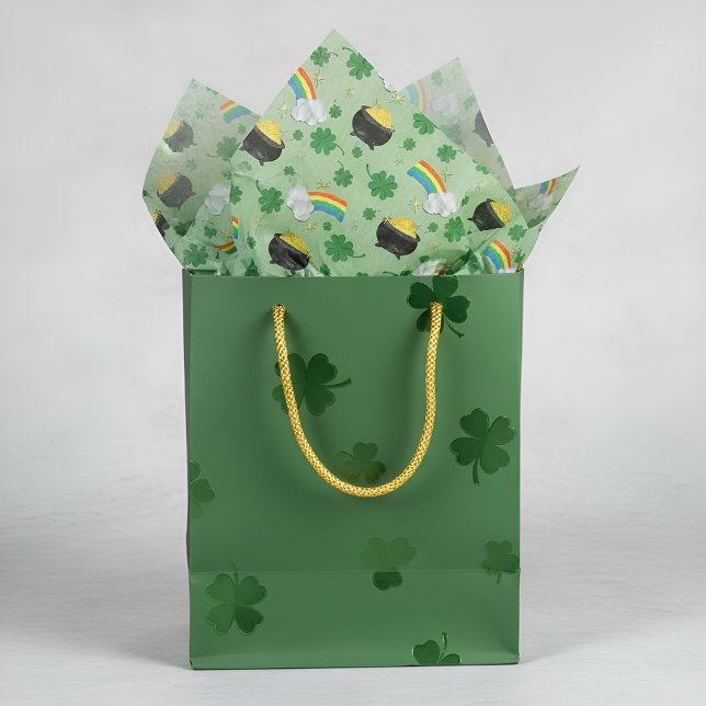 St. Patrick’s Day Clover & Rainbow Pattern  Tissue Paper (Creator Uploaded)