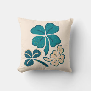 St. Patrick`s day Clover Shamrock Drawing Throw Pillow