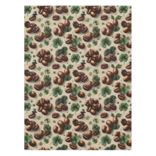 St. Patrick’s Day Coffee & Shamrock Pattern Tablecloth